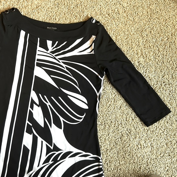 WHBM black & white 3/4 sleeve dress. Sz XS. Cute dress! - Picture 2 of 6